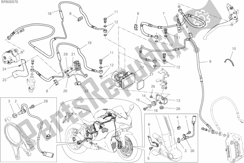 Todas as partes de Sistema De Freio Antitravamento (abs) do Ducati Supersport Thailand 950 2017